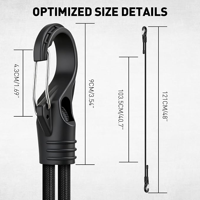 8-Piece 48-inch Adjustable Bungee Cords - Image 2