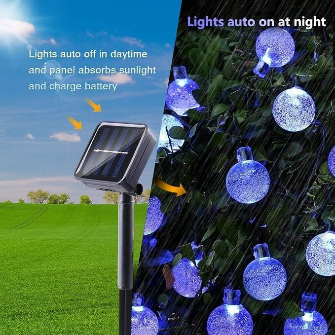 Toodour Solar String Lights Outdoor, 56ft 100 LED Globe String Light - Image 6
