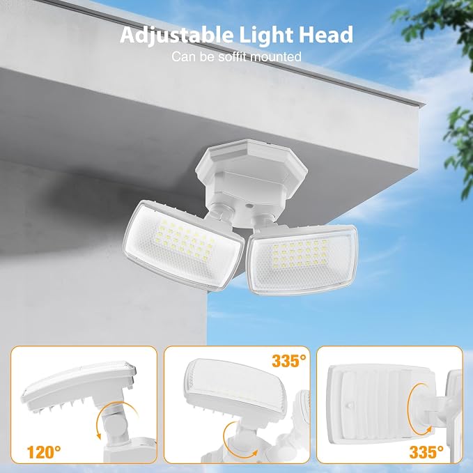 Onforu 3200LM Flood Lights Outdoor, 32W 6500K LED Security Light Switch - Image 5