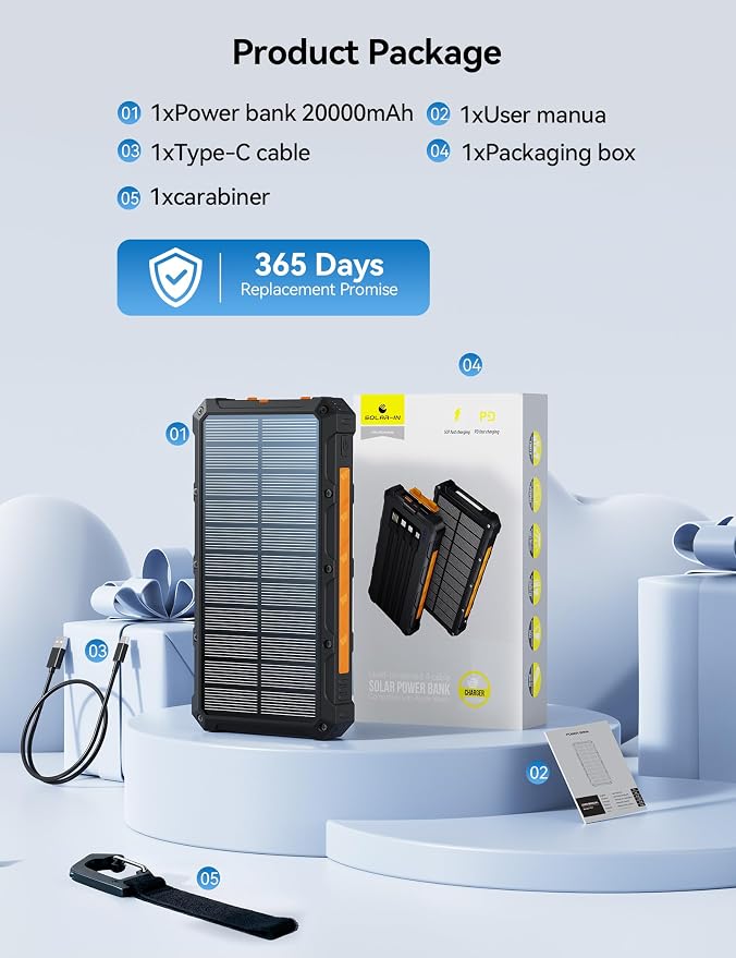 Solar-Charger-Power-Bank - 20000mah Solar Powered Battery Charger Cell Phone - Image 13
