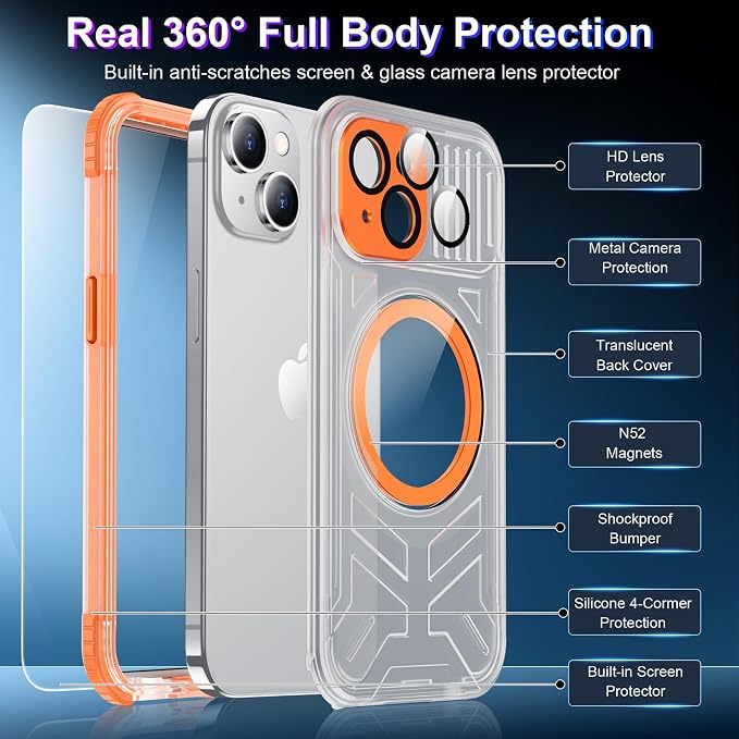 2025 New Magnetic Case for iPhone 15 Case Waterproof, Built-in Screen Protector - Image 5