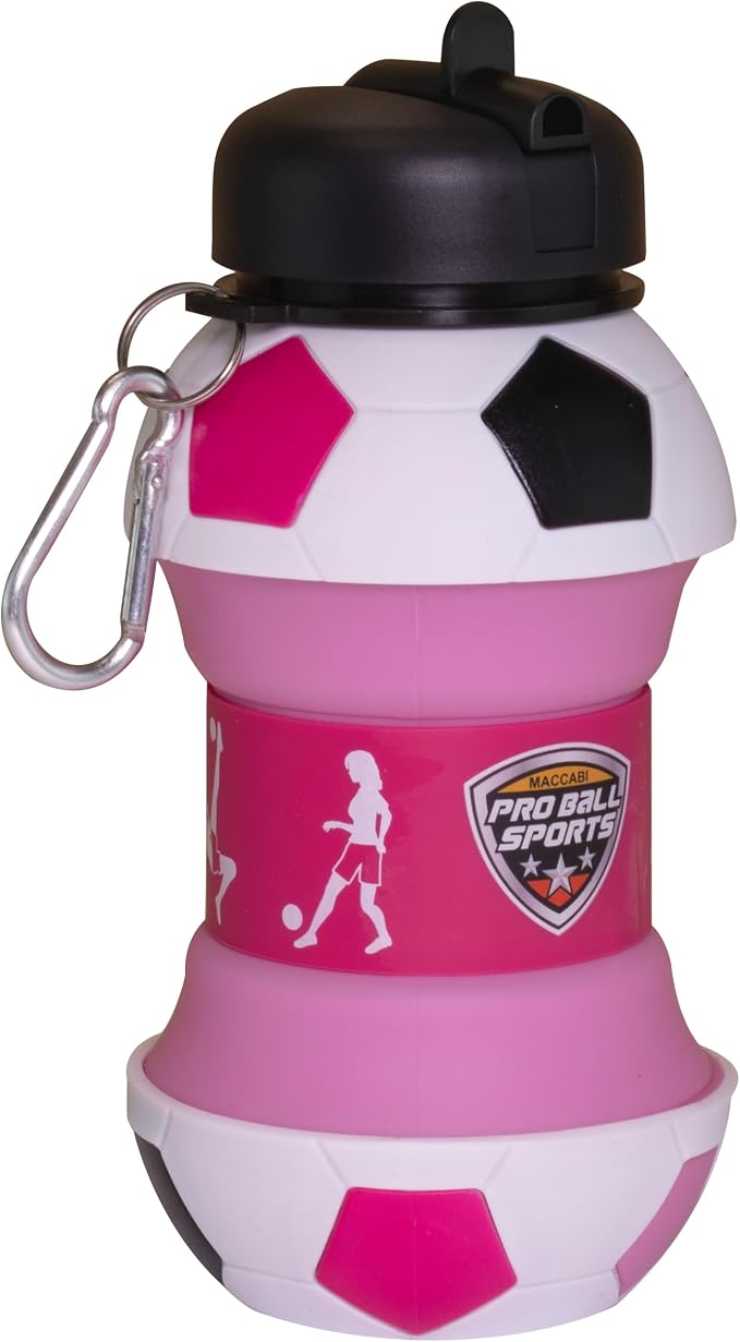 Maccabi Art Clip-On Collapsible BPA-Free Silicone Soccer Ball Water Bottle - Image 4