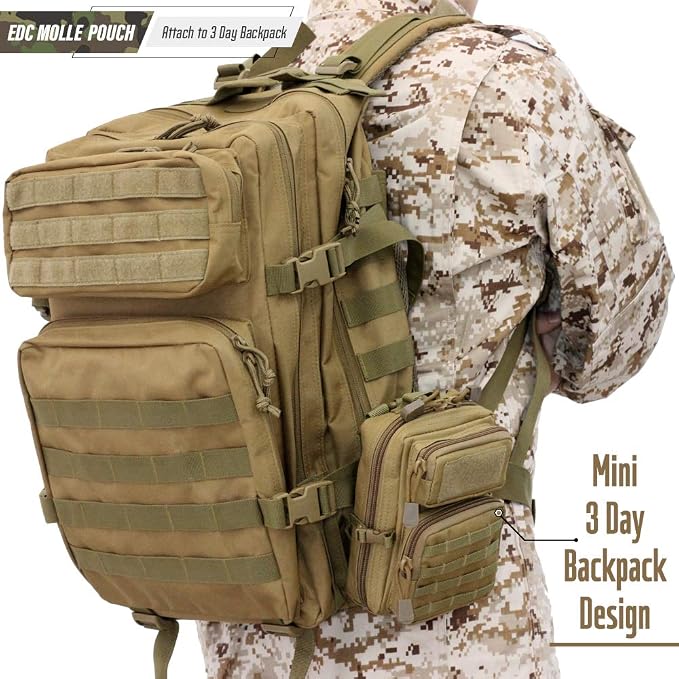 LIVANS Tactical Molle Utility Pouch, EDC Tool Pouch Tactical Phone Pouches Mini - Image 7