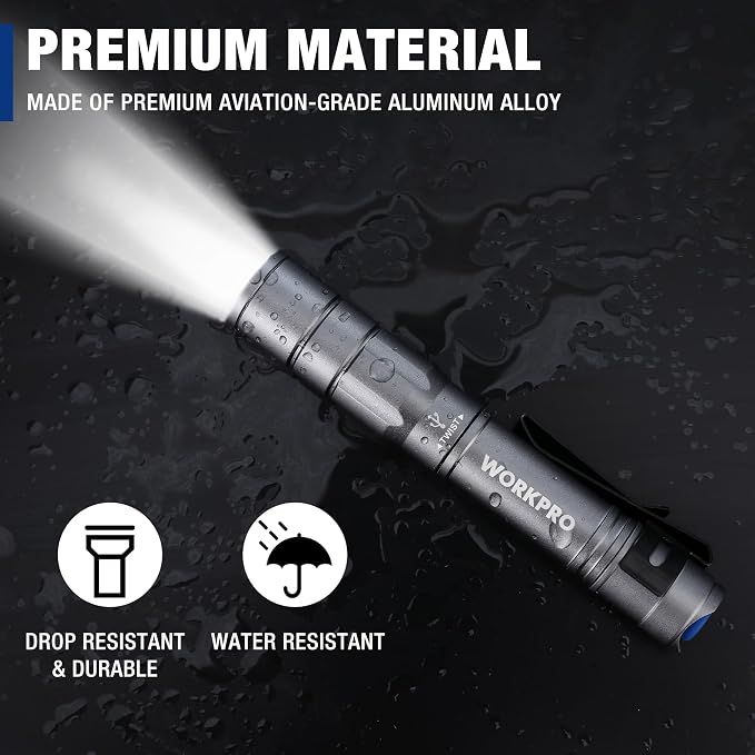 WORKPRO Rechargeable Pen Light, Mini Flashlight, 2 Pack Ultra-Compact EDC - Image 6