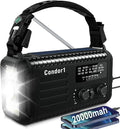 NOAA Weather Radio 20000mAh Battery Powered｜Solar Hand Crank Emergency Radio by Geartist