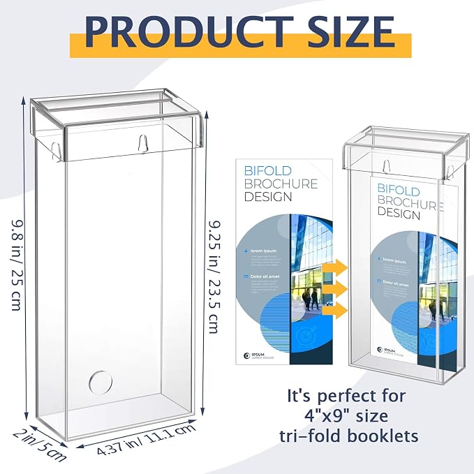 Remerry 1 Pcs Outdoor Brochure Holder 4 x 9 Inch Waterproof Wall Mount - Image 2