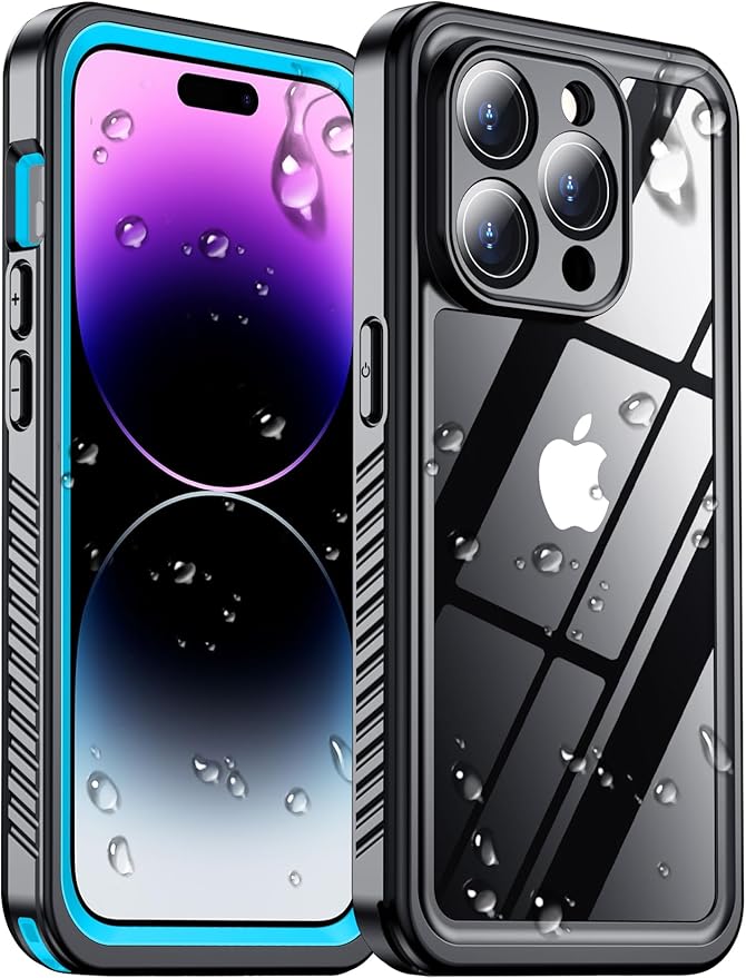 Temdan Compatible with iPhone 14 Pro Max Case Waterproof, Built-in Screen & by Temdan