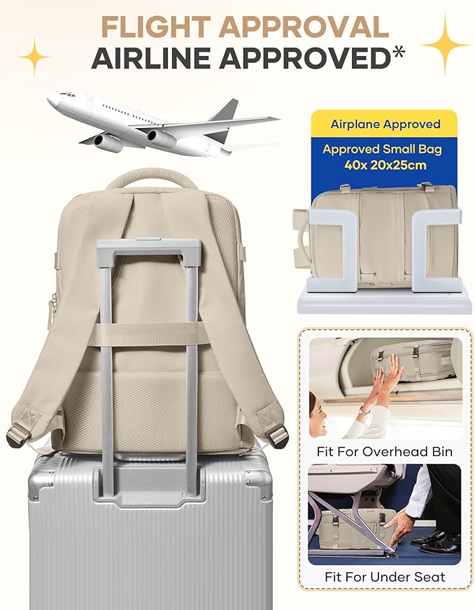 coofay Large Travel Backpack For Women Men Airline Approved Carry On Backpack - Image 7