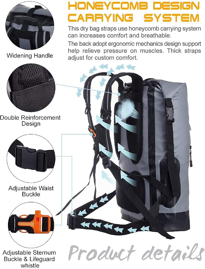 IDRYBAG Waterproof Backpack for Men 20L/30L/40L, Floating Dry Bag Kayak - Image 2