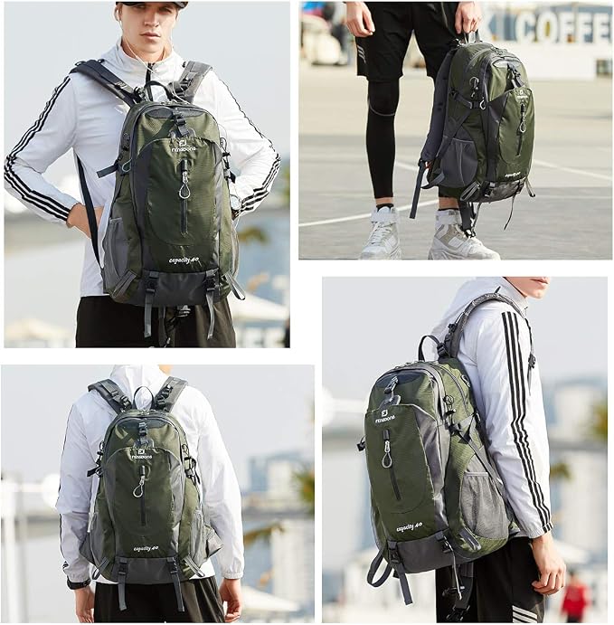 FENGDONG 40L Waterproof Lightweight Hiking, Travel Backpack - Image 6