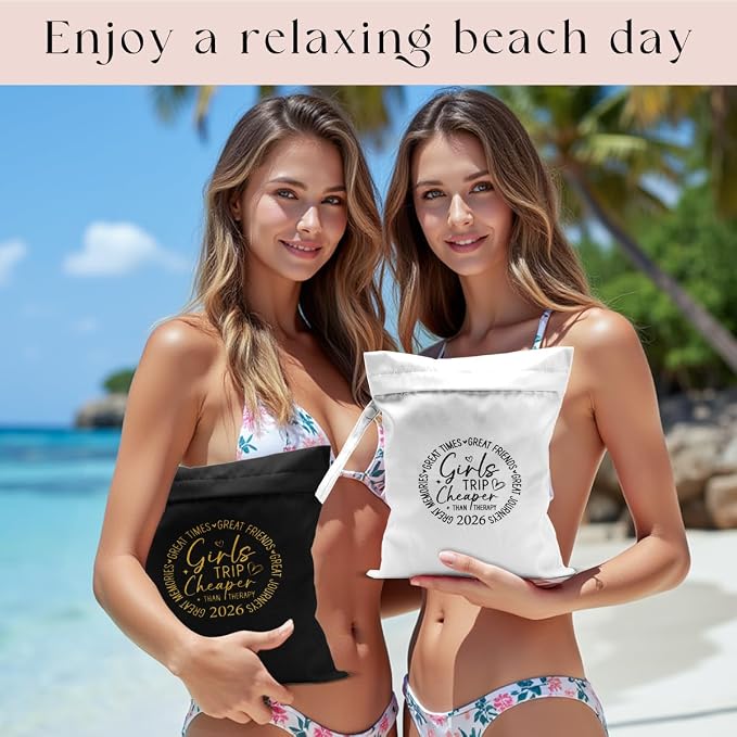 2Pcs Girls Trip Gifts Wet Dry Bag, Beach Bag Wet Bag Favors, Aloha Bags - Image 4