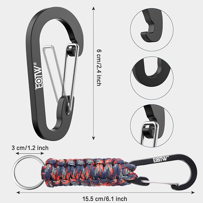 EOTW Paracord Keychain for Men Women Paracord Carabiner Backpack Keychain - Image 8