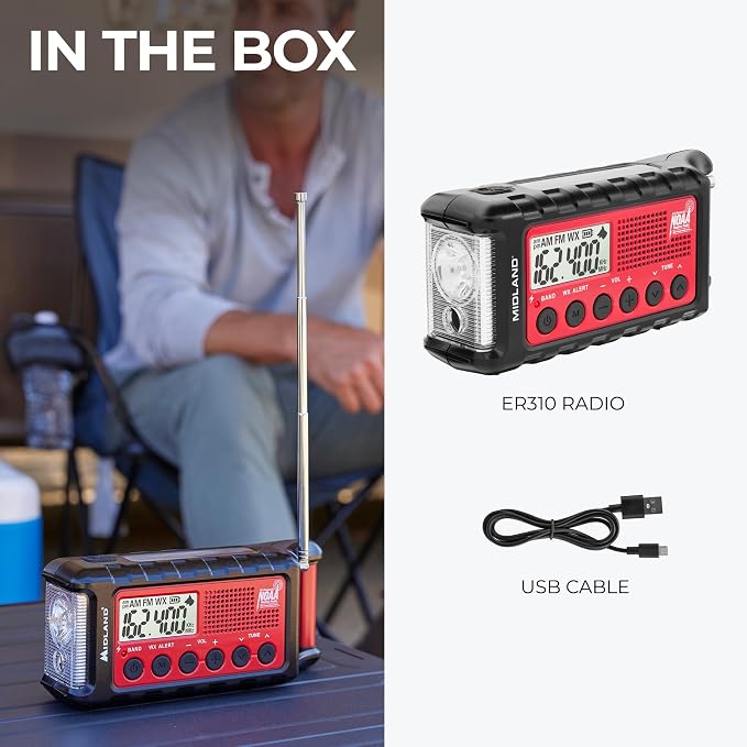 Midland - ER310, Emergency Crank Weather AM/FM Radio - Multiple Power Sources - Image 7