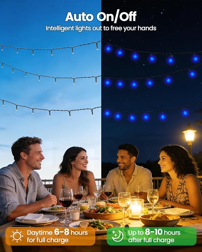 OZS 2PK 240LED Solar String Lights Outdoor Waterproof | Solar Christmas Lights - Image 4