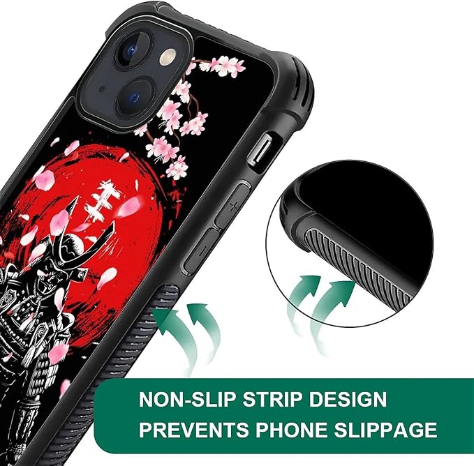 for iPhone 15 Case, Sakura Japanese Samurai Pattern Graphic Design Girl Boy - Image 6
