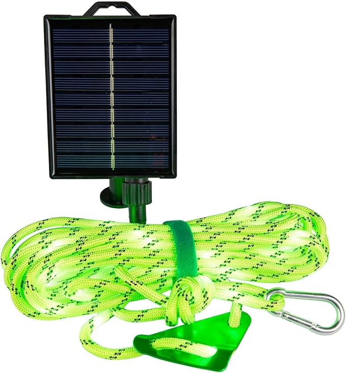 Solar Luminous Paracord Rope, 23ft Solar-Powered Green Glow Rope - Image 8