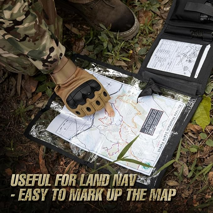 KOSIBATE Map Case, Military Map Protector, Water-Resistant Map Pouch Holder - Image 2