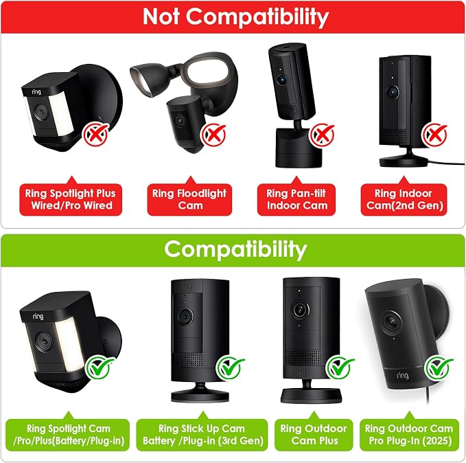 2Pack Flexible Twist Mount for Ring Stick Up Cam Battery/Plug-in 3rd Gen/Ring - Image 2
