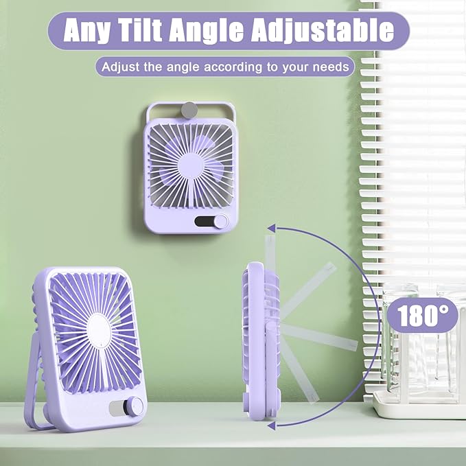 Small Fan Portable, 6.8 Inch Quiet Desk Fan Rechargeable - Image 6