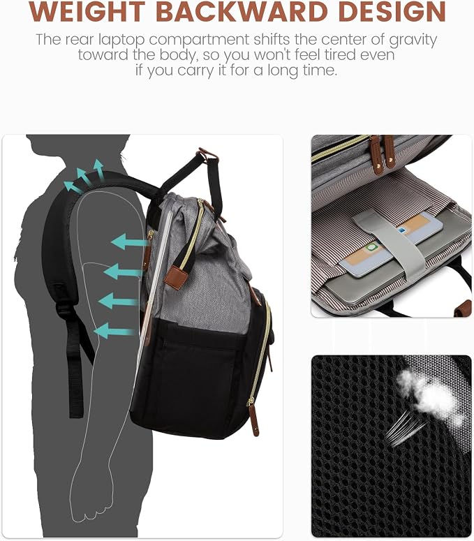 LOVEVOOK Laptop Backpack for Women, 17.3'' Waterproof Nurse Bag Teacher Work - Image 5