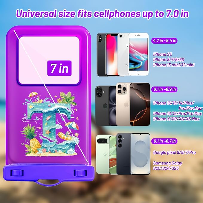 Personalized Initial Waterproof Phone Pouch Case - Image 2