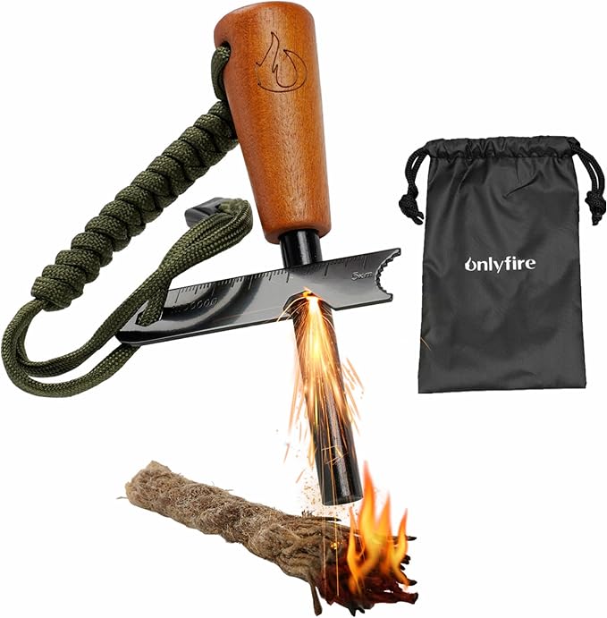 onlyfire Fire Starter Survival Tool, Ferro Rod Kit by ONLYFIREOUTDOORLIVING