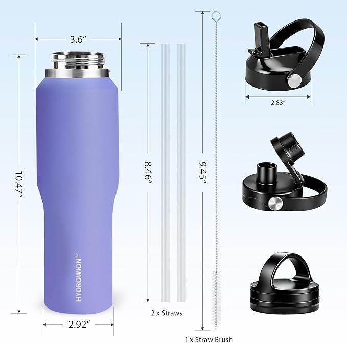 HYDROWION Water Bottle Stainless Steel, Vacuum Insulated Leak Proof Tumbler 32oz - Image 6