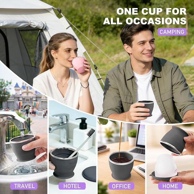 Collapsible Travel Cup, BPA-Free Reusable Water Cup, Lightweight Drinking Cups - Image 6