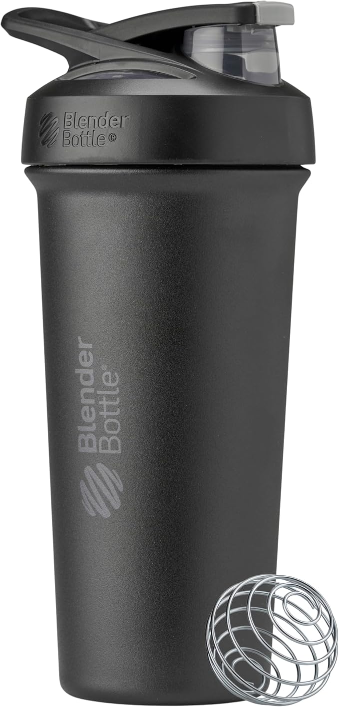 BlenderBottle Sport Sleek Shaker Cup Insulated Stainless Steel Water Bottle by BlenderBottle