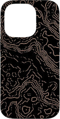 Topography Black & Brown Abstract Pattern Topographic Map Case by Unknown