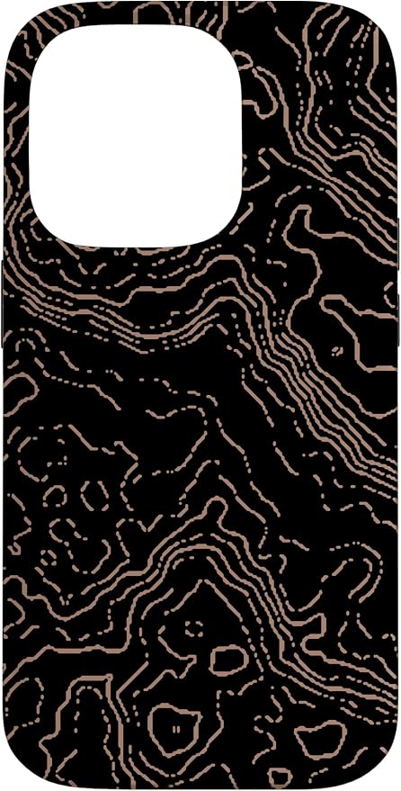 Topography Black & Brown Abstract Pattern Topographic Map Case by Unknown