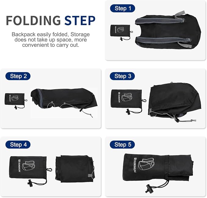 20L Hiking-Daypack Lightweight Foldable Travel Packable Backpack - Image 7
