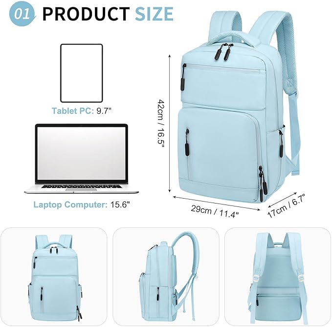 Waterproof Laptop Backpack for Men & Women, Flight Approved Anti-Theft Daypack - Image 3