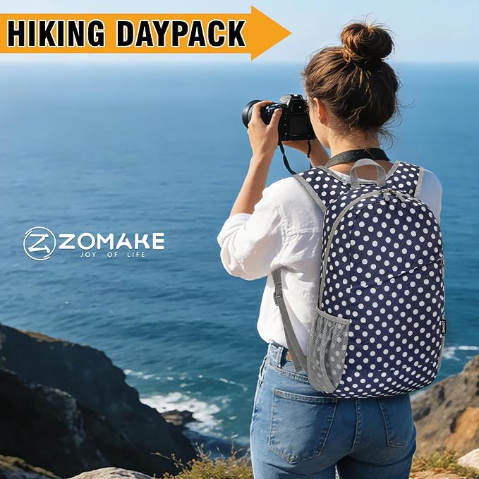 ZOMAKE Lightweight Packable Backpack, Foldable Backpacks Small Daypack - Image 2