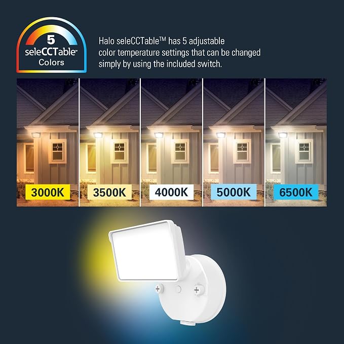 HALO FGS Outdoor LED Security Floodlight, 120V w/Selectable CCT & Lumens - Image 5