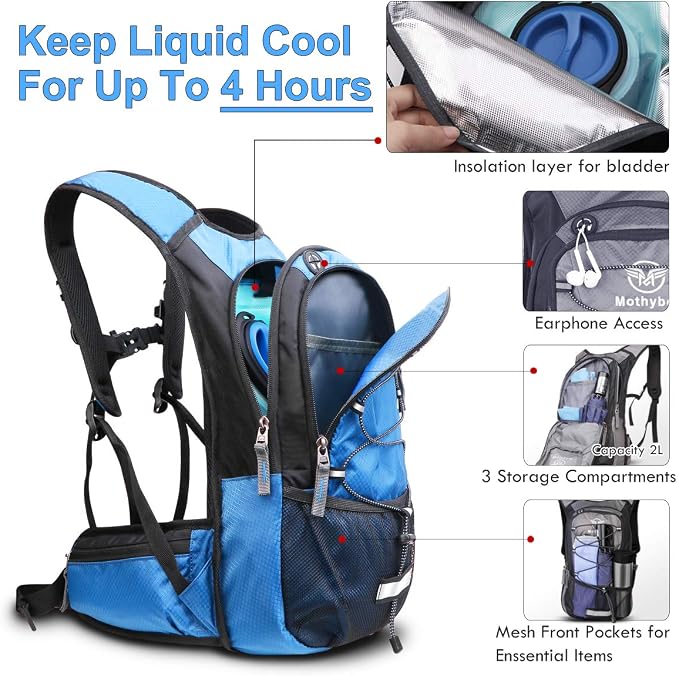 Mothybot Hydration Pack, Insulated Hydration Backpack - Image 2