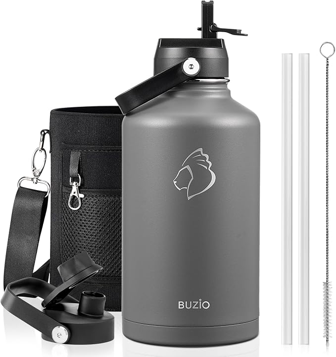 BUZIO 64oz Water Bottle Insulated Stainless Steel BPA Free Double Wall Travel by BUZIO