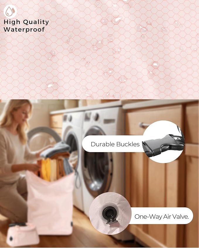 Travel Laundry Bag, Pump Free Vacuum Storage Bag Reusable Compression Dirty - Image 6