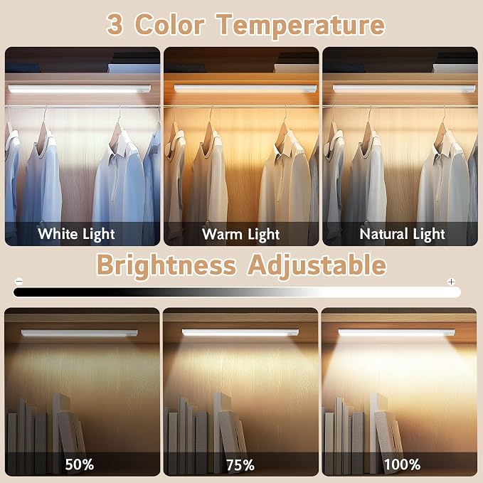 Under Cabinet Lighting Wireless, Dimmable Closet Lights Battery Operated - Image 3