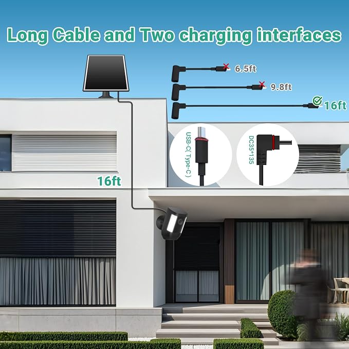 2 Pack Solar Panel for Ring Camera, 6W Solar Charger - Image 5