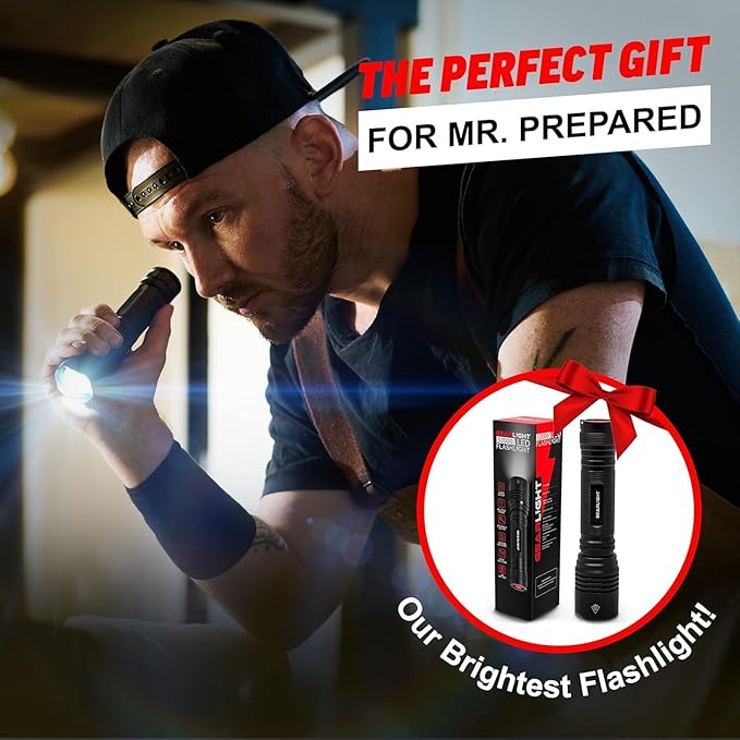 LED Flashlight High Lumens, Tactical Flashlight Battery Powered, Bright - Image 3