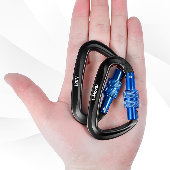 3 Heavy Duty Carabiner Clips 12kN-Lightweight Locking Carabiners - Image 2