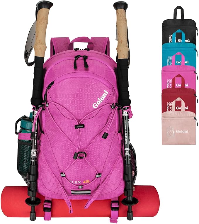 Goloni 45L Hiking Backpack Lightweight Foldable, Waterproof Camping Backpack by GoloniYourStyleYourRule