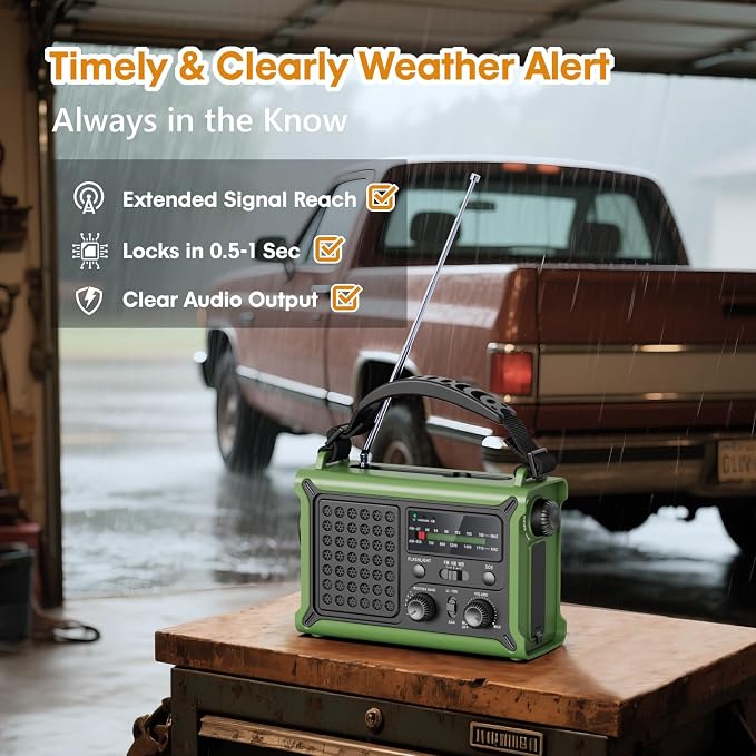Raynic NOAA Weather Radio 12000mAh, Emergency Weather Radio - Image 4