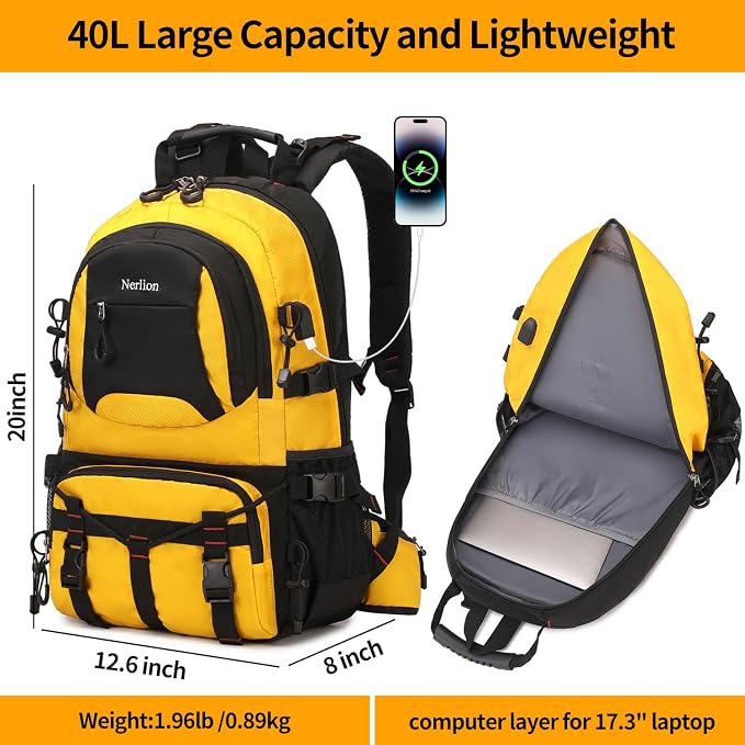 Nerlion 40L Hiking Backpack Travel Backpack - Image 5