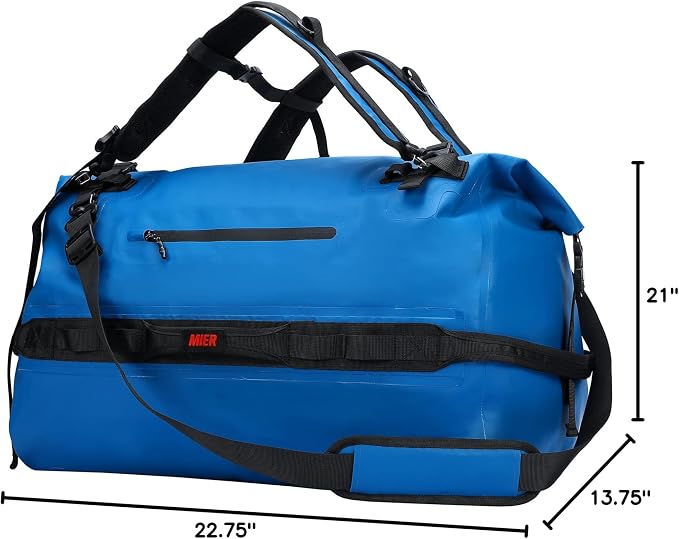 MIER Waterproof Duffel Bag Motorcycle Dry Bag Backpack Large Roll-Top Heavy - Image 9