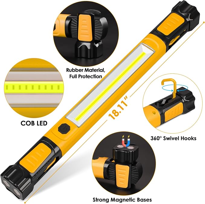 Work Light, 2500LM Bright LED Work Lights, 5200mAh Rechargeable Magnetic - Image 7