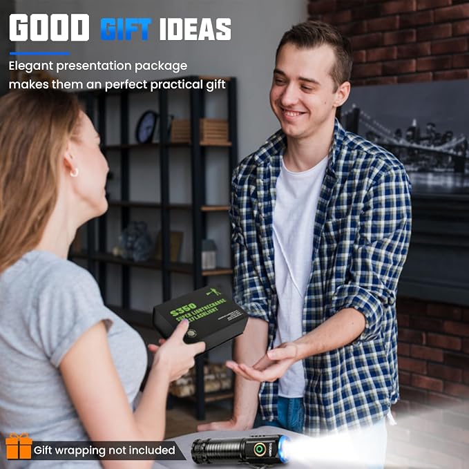 UNROEVS 2550 Lumen 2-in-1 Small Flashlight, Led Rechargeable Flashlights High - Image 6