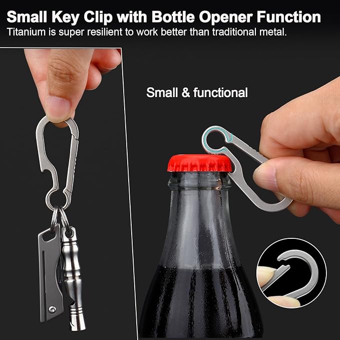 PJYTAC Key Chain Clip Titanium Carabiner Keychain Quick Release Carabiner - Image 4