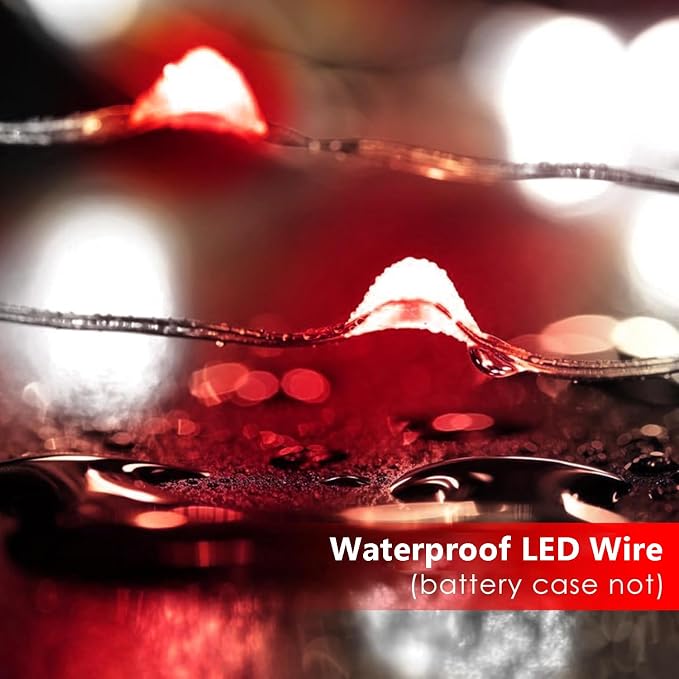 4-Pack Red and White Fairy Lights Battery Operated - Image 2